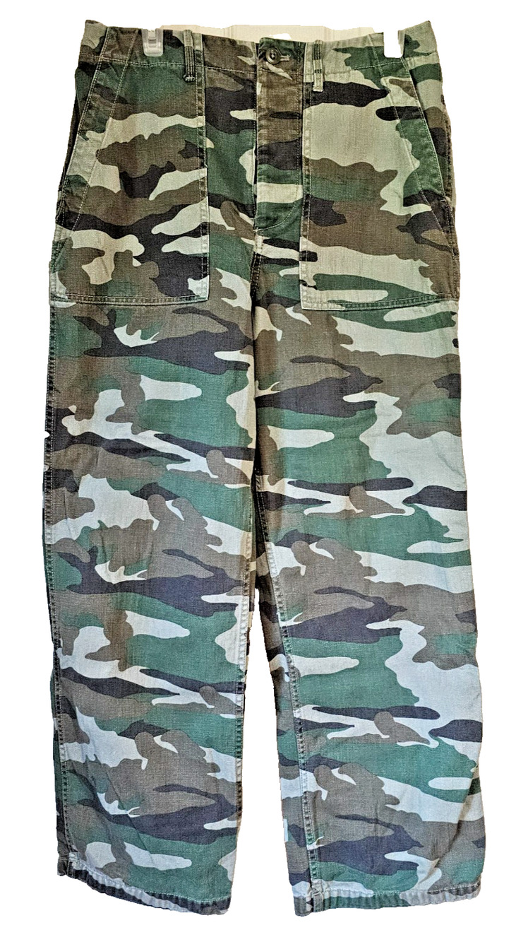 J.Crew Women's Size 10 Camo Cargo Utility Pants 100% Cotton Green